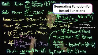 The Generating Function for the Bessel Functions [upl. by Introk]