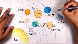 Aprende a dibujar y pintar fácil el Sistema Solar [upl. by Eiddal870]