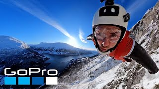 GoPro Awards Sledding Off of a Cliff  Wingsuit BASE in Norway [upl. by Nnoved718]