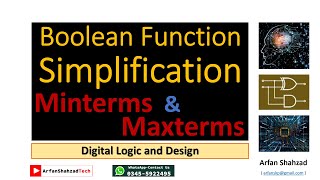 DLD 5 Boolean Function Reduction and Minterm Maxterm by Arfan Shahzad [upl. by Neilla929]