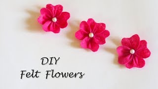 DIY Felt Flowers Tutorial  Easy Flower Making  Little Crafties [upl. by Tohcnarf]