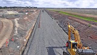 Regional Rail Link Laying track in Tarneit [upl. by Ahders416]