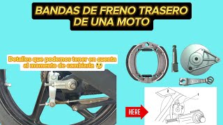 Freno trasero de una Moto  ¿Porque se queda pegado cambio de bandas de freno [upl. by Eadas]