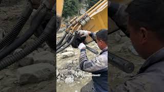 Repairing the Linkage Pinholes on an Excavators Boom and Stick [upl. by Urania343]