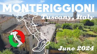 Medieval walled town in Tuscany  Monteriggioni 🇮🇹 Italy walking tour [upl. by Gwenni]