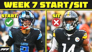 2024 NFL Week 7 Start or Sit  PFF Fantasy Podcast [upl. by Einafets]