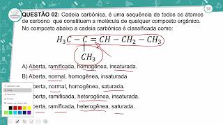 22  REVISÃO E CORREÇÃO  CLASSIFICAÇÃO DAS CADEIAS CARBÔNICAS [upl. by Clava]