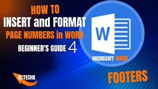 Formating page numbers in a Word document  Microsoft Beginners [upl. by Aninep]