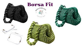 Tutorial borsa “Fit”uncinetto con chiusura a molla a scattoclutch bag [upl. by Chavey]