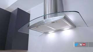 90cm Curved Glass Cooker Hood Stainless Steel [upl. by Llertal398]