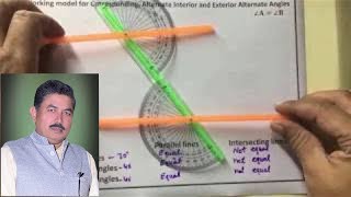 Working model for Corresponding Alternate Interior and Exterior Alternate Angles  maths lab [upl. by Loss]