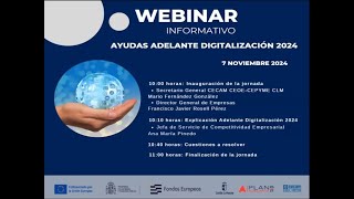 WEBINAR INFORMATIVO  AYUDAS ADELANTE DIGITALIACION 2024 [upl. by Snyder]