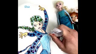 Multicolored Elsa Dress Transformation [upl. by Ahseekat]