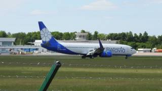 Посадка EW456PA Belavia Boeing 737800 в Гомеле 06062017 [upl. by Tews]