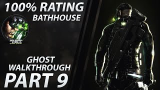 Splinter Cell Chaos Theory  Ghost Walkthrough  Expert Part 9 quotBathhousequot NO KO [upl. by Ahsoek]