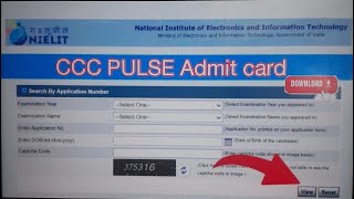 CCCP admit card download  CCC pulse admit card  NIELIT website [upl. by Sukul]