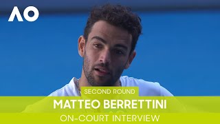 Matteo Berrettini OnCourt Interview 2R  Australian Open 2022 [upl. by Acirahs]