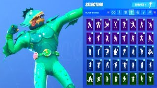 MOISTY MERMAN SKIN SHOWCASE WITH ALL FORTNITE DANCES amp EMOTES [upl. by Elva]