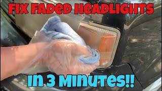 Restore Headlights for Less Than 10 How to Restore Headlights in 3 Minutes [upl. by Aileduab]