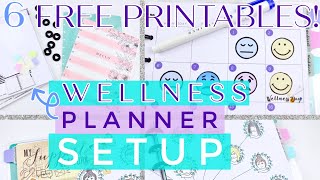 6 Free Printables  Wellness Planner Setup  DIY Planner  Happy Planner [upl. by Kosel]