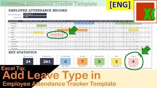 ENG Add Leave Type into Employee Attendance Tracker Template [upl. by Aisylla]