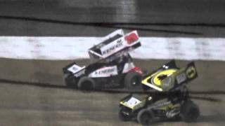 Dusty Zomer vs Kerry Madsen Las Vegas Dirt Track WOO Sprint Car Heat 2 March 3 2016 [upl. by Rech154]