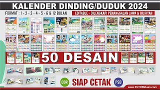 Kumpulan Kalender Dinding dan Duduk 2024 Editable Masehi Jawa Hijriah Siap CETAK CDR PSD Calendar [upl. by Arline560]