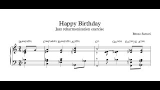 Happy Birthday  Jazz reharmonization exercise [upl. by Atikehs]