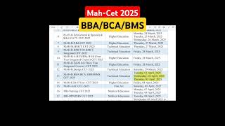 BCA BMS BBA MahCet Exam Date 2025  MahCet BCA BMS Syllabus cetexam [upl. by Lokcin]