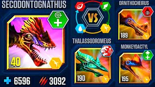 AERIAL ASSAULT SECODONTOSAURUS DEFEAT 9 OPPONENT  JURASSIC WORLD THE GAME [upl. by Goldina]