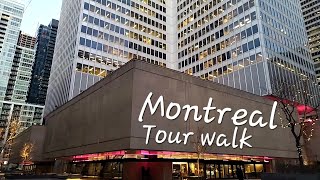 Montreal Downtown Streets Tour Walk [upl. by Ilohcin389]