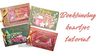 Kerstkaartjes met een blok van craftsensations  tutorial bookbindingcards [upl. by Weibel]