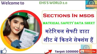 MSDS Section how many section are in MSDS MSDS MSDS CHEMICAL SAFETY [upl. by Nauqram]