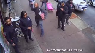 Shocking video shows suspect assaulting NYPD officer in the Bronx [upl. by Torosian]