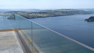 Bürgenstock view from the top to Lake Lucerne [upl. by Yenahs198]