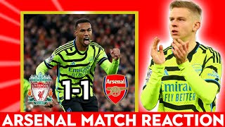 Zinchenko mistake again  I will take a point  Liverpool 1 1 Arsenal Reaction [upl. by Nale737]