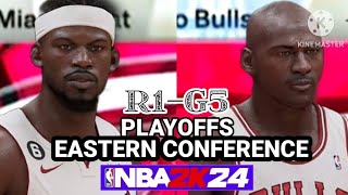 EAST GAME 5  HEAT VS BULLS9798 ROUND 1  NBA 2K24 PLAYOFFS [upl. by Ahsa]