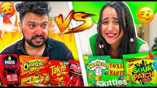 The ULTIMATE Spicy VS Sour Food Challenge 🍋🌶 [upl. by Ynot]