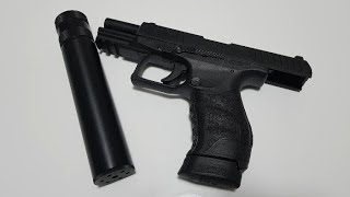 Mit Schalldämpfer schießen  Schusstest Walther PPQ 9mm SSW [upl. by Vada417]