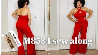 McCall’s M8534 sew along view A  how to make a jumpsuit [upl. by Ailefo695]