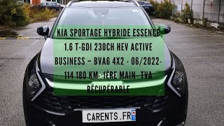 SPORTAGE Hybride essence 16 TGDI 230ch Active Business 062022114180 km1ère mainTVA récupérable [upl. by Killam]