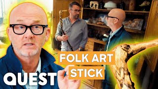 Drew And Alister BOTH Want This £850 Folk Art Walking Stick  Salvage Hunters [upl. by Samled398]