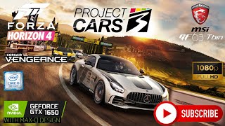 MSI GF63 9SC  1650 Max q  i5 9300H  1080P  HighUltra  FORZA HORIZON 4 PROJECT CARS 3 [upl. by Tiffani]