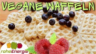 VEGANE WAFFELN REZEPT 😋 Vegan für Anfänger [upl. by Aikehs]