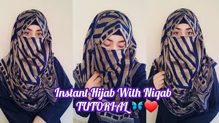 Instant Niqab Tutorial  Hijab with Niqab Tutorial  Hijab style  zainab [upl. by Zoha]