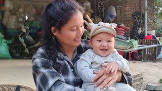 single mother 16 yearold went into the deep forest to dig up tapeworms to cook Lý Diệu Hân [upl. by Ahsilac]