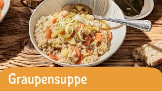 Leckeres GraupensuppeRezept 🍜🌱  vegetarisch kochen  REWE Deine Küche [upl. by Noived216]