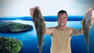 Lure Fishing For Giant Flathead  Mallacoota [upl. by Hildagarde]