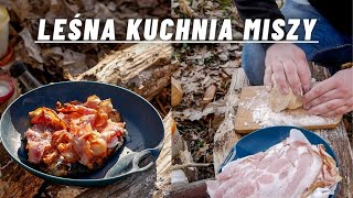 Bushcraft biwak z nocką w lesie i leśna kuchnia Miszy [upl. by Maurise]