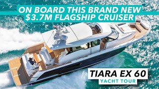 On board this brand new 37m flagship cruiser  Tiara 60 EX yacht tour  Motor Boat amp Yachting [upl. by Ndnarb668]